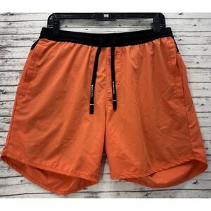 Municipal Men's Daybreak Lined Athletic Shorts Size Medium Orange Black 6"